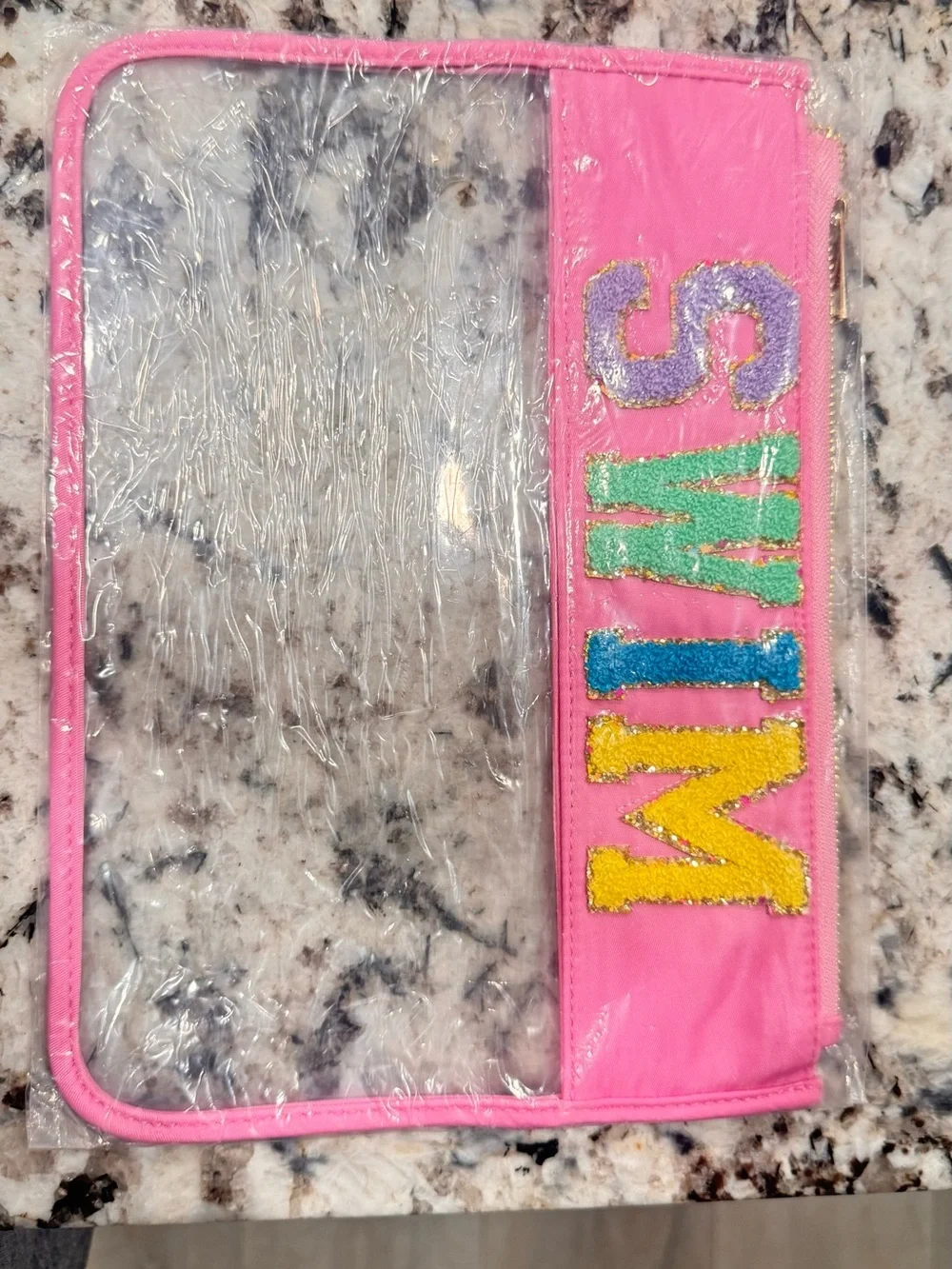 Pink Swim Kids Clear Travel Pouch - Pink